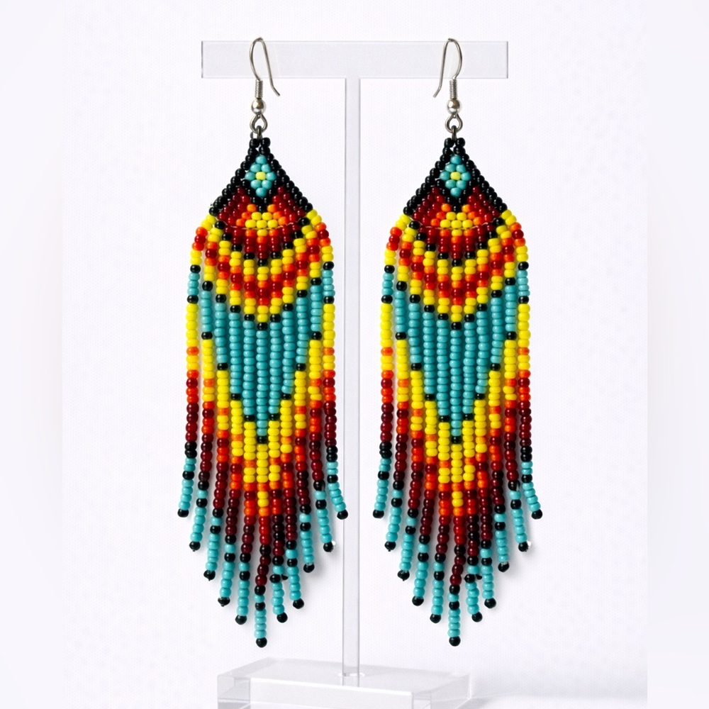 Colorful Beaded Earrings NWT